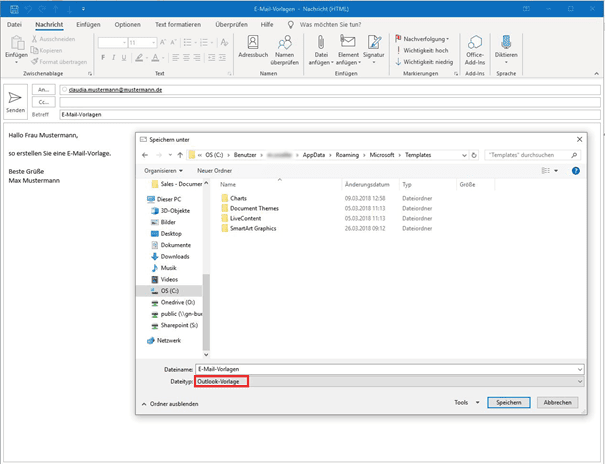Outlook vorlage