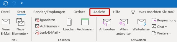 outlook ansicht