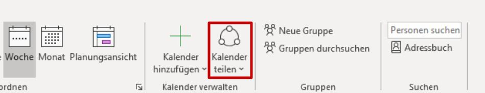 outlook kalender teilen